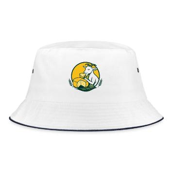 Ziegenkäse - Bucket Hat - Weiß/Navy - Vorne