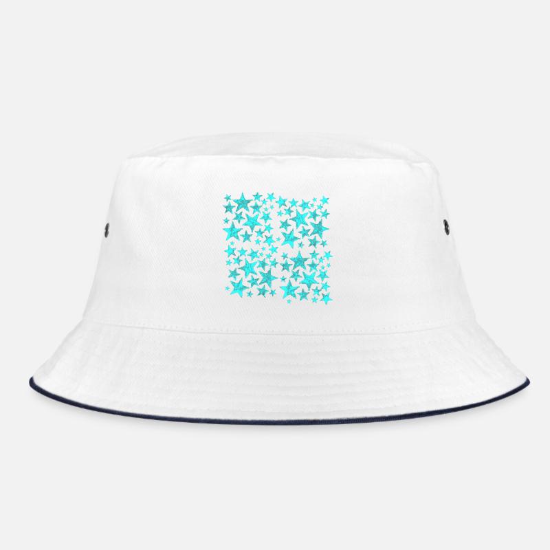 Türkis Sterne Muster Bucket Hat