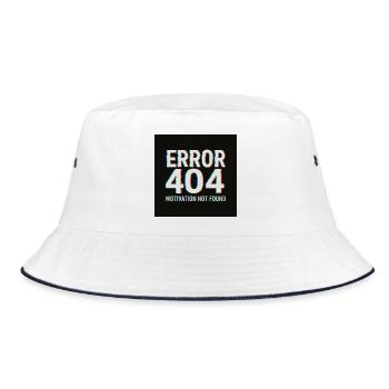 Motivation 404 Glitch Retro - Bucket Hat - white/navy - Front