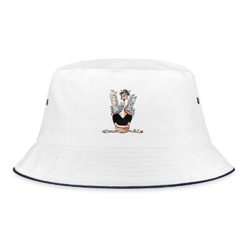 Das Gewicht der Welt auf ihren Schultern tragen - Bucket Hat - Weiß/Navy - Vorne