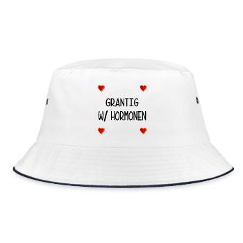 WECHSELJAHRE MENOPAUSE GRANTIG HORMONE - Bucket Hat - Weiß/Navy - Vorne