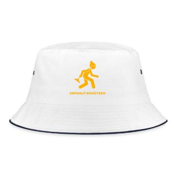 Asphalt shooters orange - Bucket Hat - white/navy - Front
