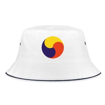 Korea Symbol – Traditional Design - Bucket Hat - white/navy - Front