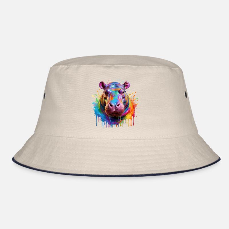 Bunter Hippo Farbexplosion Bucket Hat