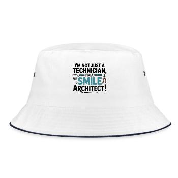 Dental Lab Technician Crown Design  - Bucket Hat - white/navy - Front