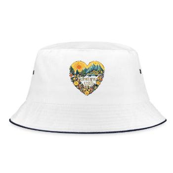 Camping Adventures await - Bucket Hat - white/navy - Front