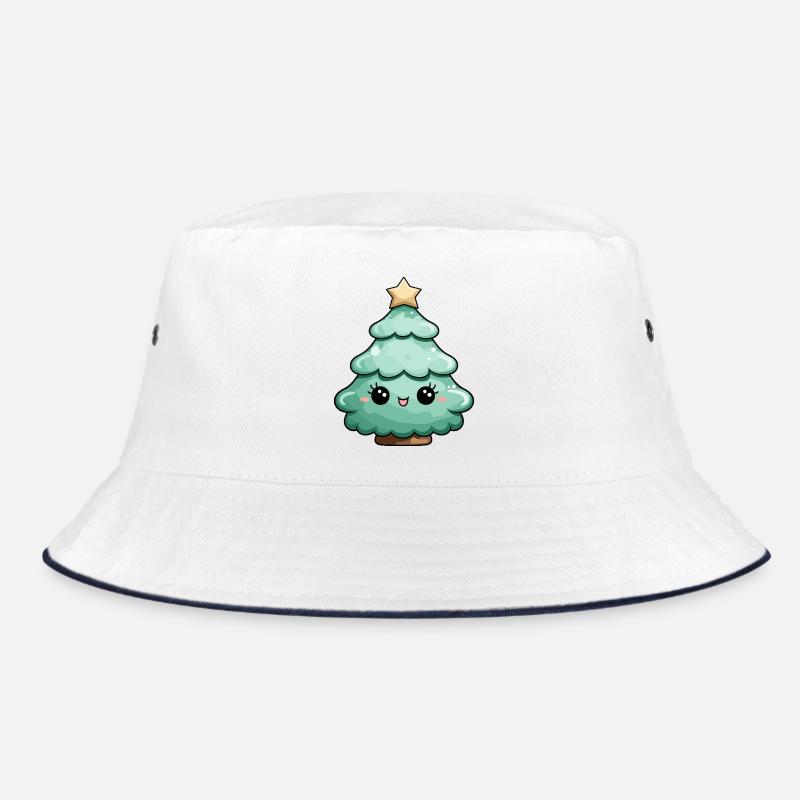 Cute Cartoon Christmas Tree with Star Bucket Hat