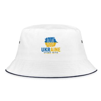 Porte-emblème du drapeau de l’Ukraine avec - Bob - blanc/marine - Devant