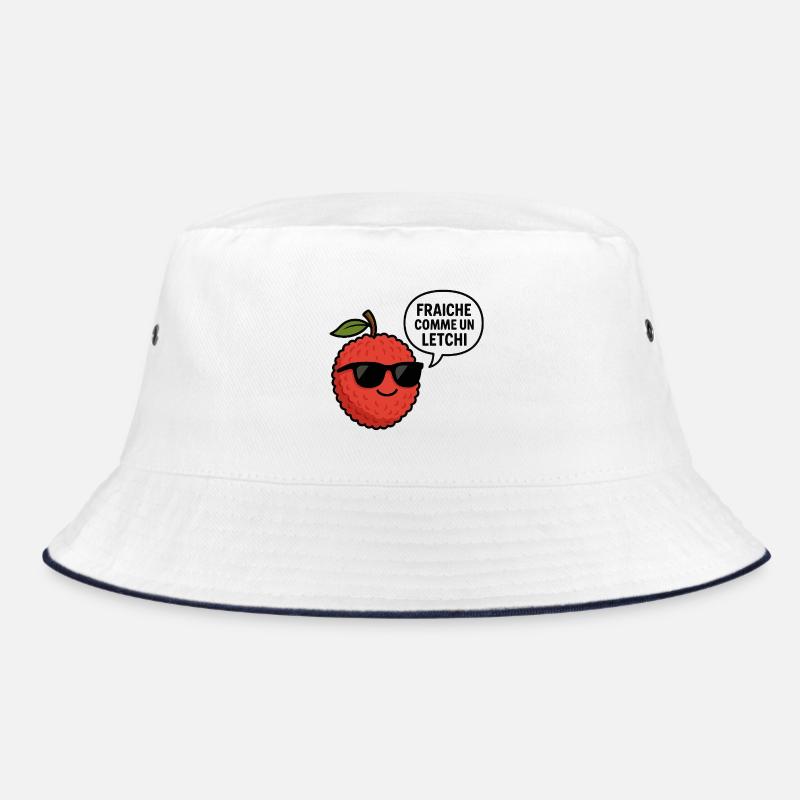 frisch wie eine Litschi - Bucket Hat - Weiß/Navy