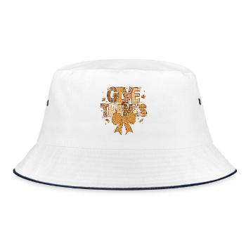 Patchwork Gratitude Autumn - Bucket Hat - white/navy - Front