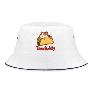 Taco Buddy – Cartoon Hamster Design - Bucket Hat - white/navy - Front