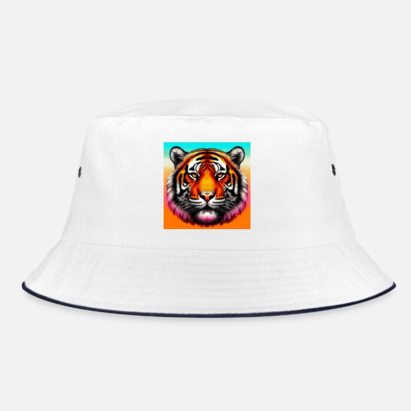Tiger - Bucket Hat - Weiß/Navy
