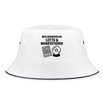 Manifest my lottery business plan - Bucket Hat - white/navy - Front