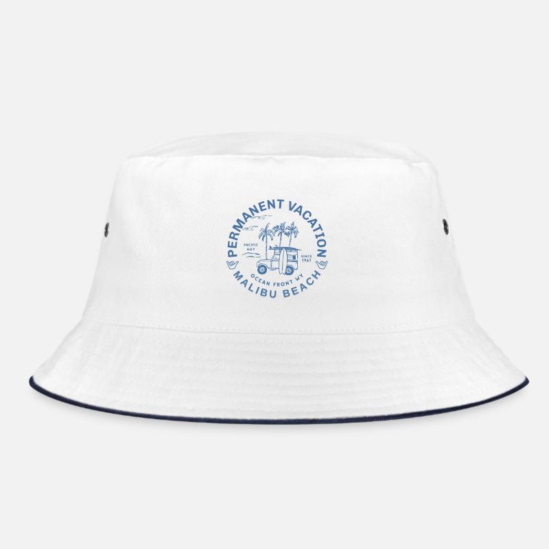 Malibu beach surfing Bucket Hat
