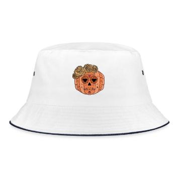 Floral Sugar Skull Visage de citrouille - Bob - blanc/marine - Devant