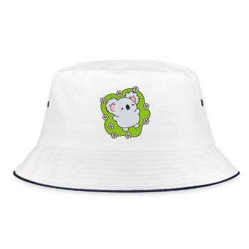 Traumhaft blühender Koala - Bucket Hat - Weiß/Navy - Vorne