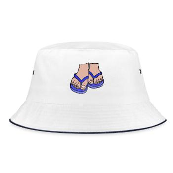 Pieds de tongs bleus - Bob - blanc/marine - Devant