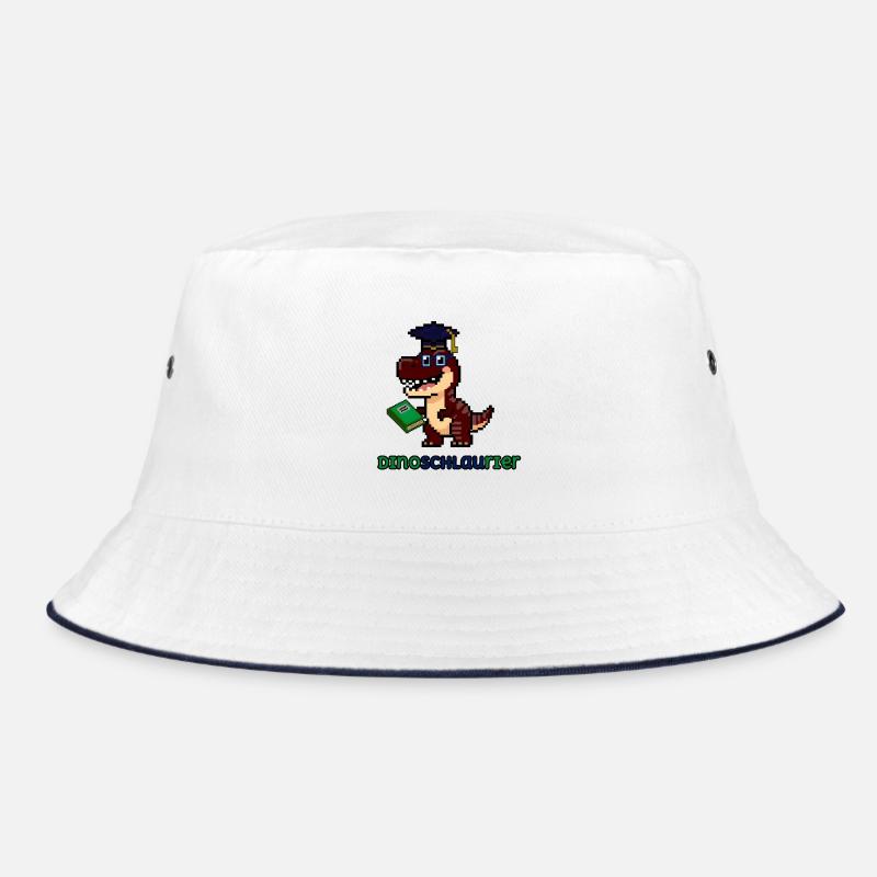 DinoSCHLAUrier - Pixel Art Dinosaurier mit Buch 🦖 Bucket Hat