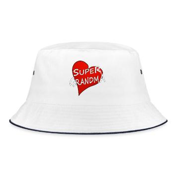SUPER GRANDMA - Bucket Hat - Weiß/Navy - Vorne