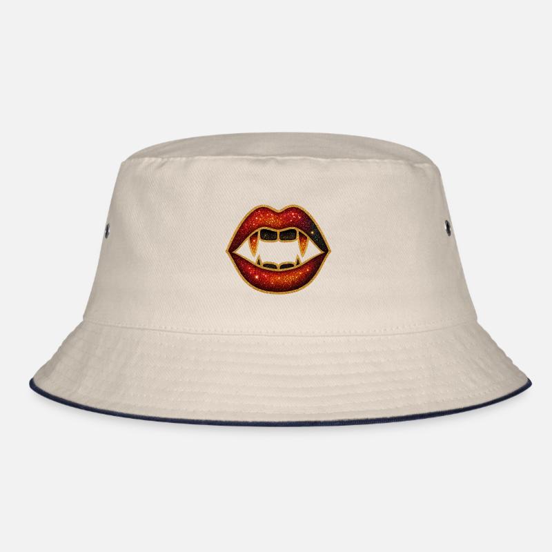 Halloween Nosferatu Dracula Lips Vamp Teeth Bucket Hat