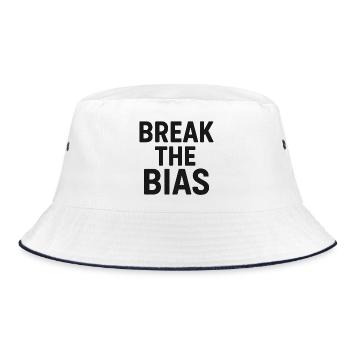 Break the bias - Bucket Hat - white/navy - Front