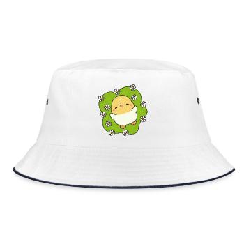 Blühendes Frühlingsküken - Bucket Hat - Weiß/Navy - Vorne