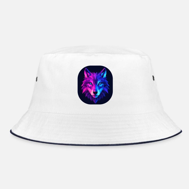 Lupus Wolf Neon Geomuster Bucket Hat