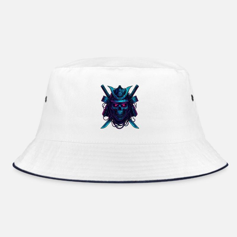Cyber Samurai Crâne Neon Design Bob