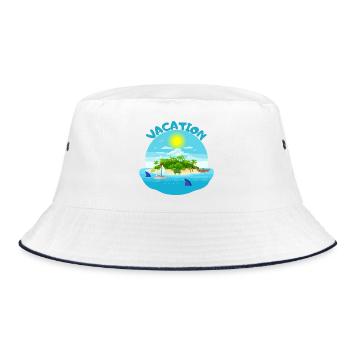 Tropical island idyll beach design - Bucket Hat - white/navy - Front