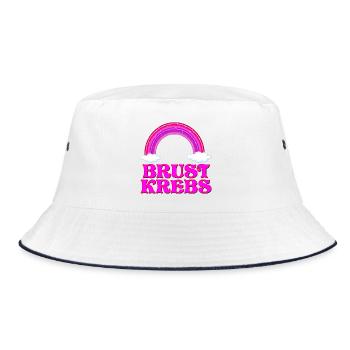 BRUSTKREBS REGENBOGEN - Bucket Hat - Weiß/Navy - Vorne