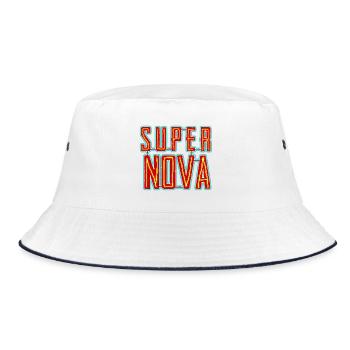 Super Nova Neon Lettering - Bucket Hat - white/navy - Front