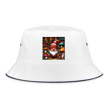 Gnom - Bucket Hat - Weiß/Navy - Vorne
