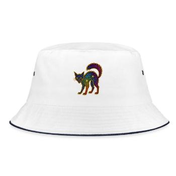 Galactic Glitter Cat for Halloween - Bucket Hat - white/navy - Front