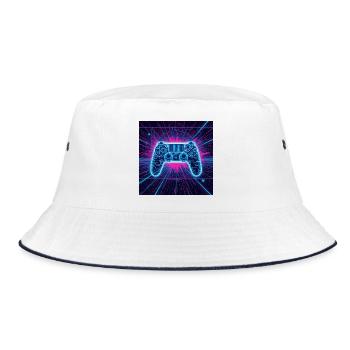 Neon Gaming Universe - Bucket Hat - white/navy - Front