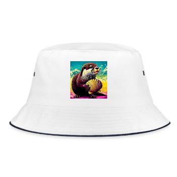 otter - Bucket Hat - white/navy - Front