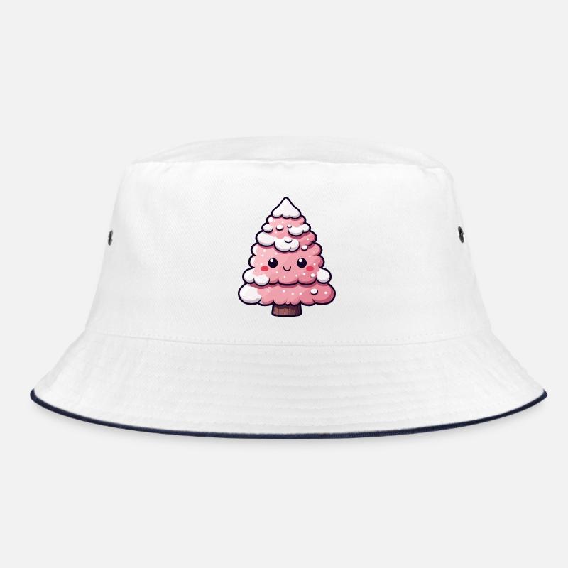 Chibi Pink Snowy Tree Bucket Hat