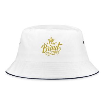 Team Bridal Gold Glitter - Bucket Hat - white/navy - Front