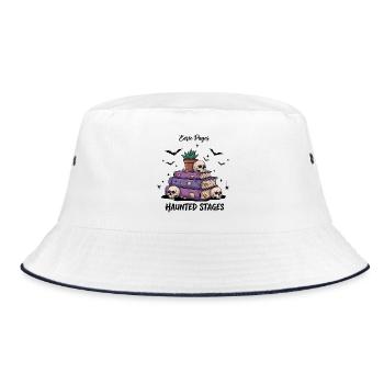 Haunted Stages Skull Books Artwork - Bucket Hat - white/navy - Front