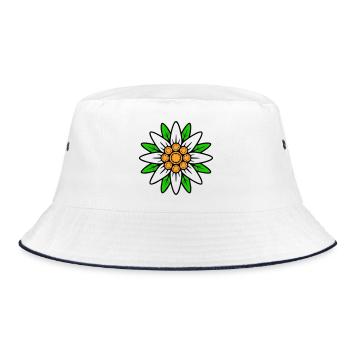 Edelweiss - Bucket Hat - Weiß/Navy - Vorne