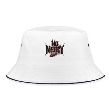 No Mercy Design – Fearless and Uncompromising - Bucket Hat - white/navy - Front