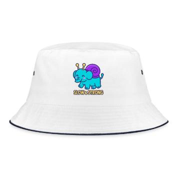 Snailphant - Slow & Strong - Bucket Hat - Weiß/Navy - Vorne
