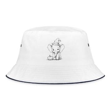 Éléphant d’Halloween avec chapeau de sorcière design mignon - Bob - blanc/marine - Devant
