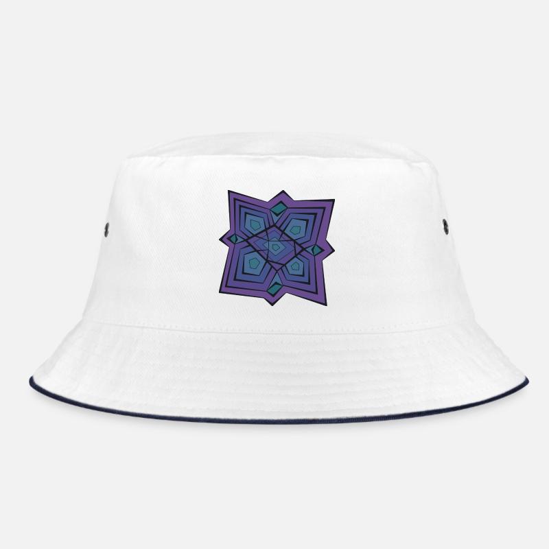 Lila geometrisches Mandala Bucket Hat