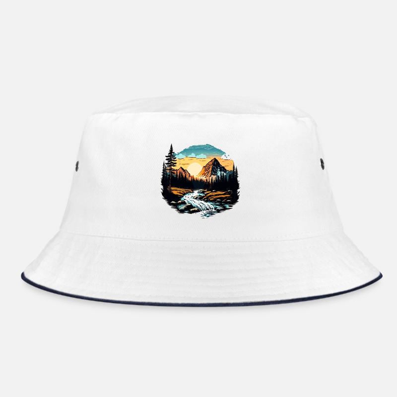 Coucher de soleil en montagne - Bob - blanc/marine