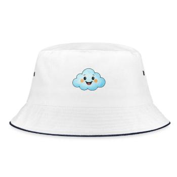 Cute Cartoon Cloud – Funny Kids & Adults - Bucket Hat - white/navy - Front