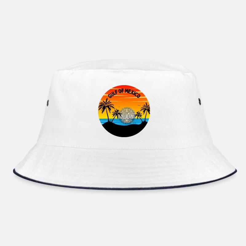 Golfe Mexique coucher de soleil Palmier - Bob - blanc/marine