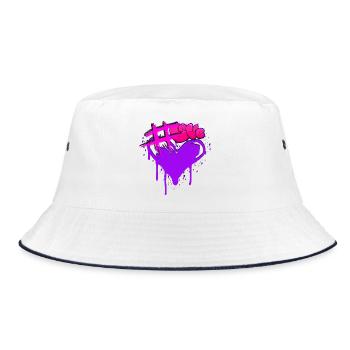 Hashtag Love - Bucket Hat - Weiß/Navy - Vorne