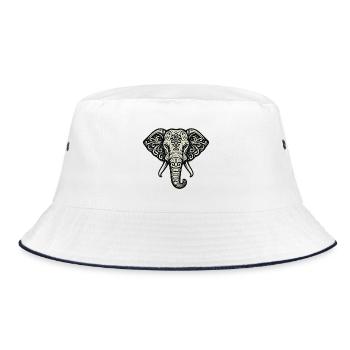 Ornement de mandala d’éléphant - Bob - blanc/marine - Devant