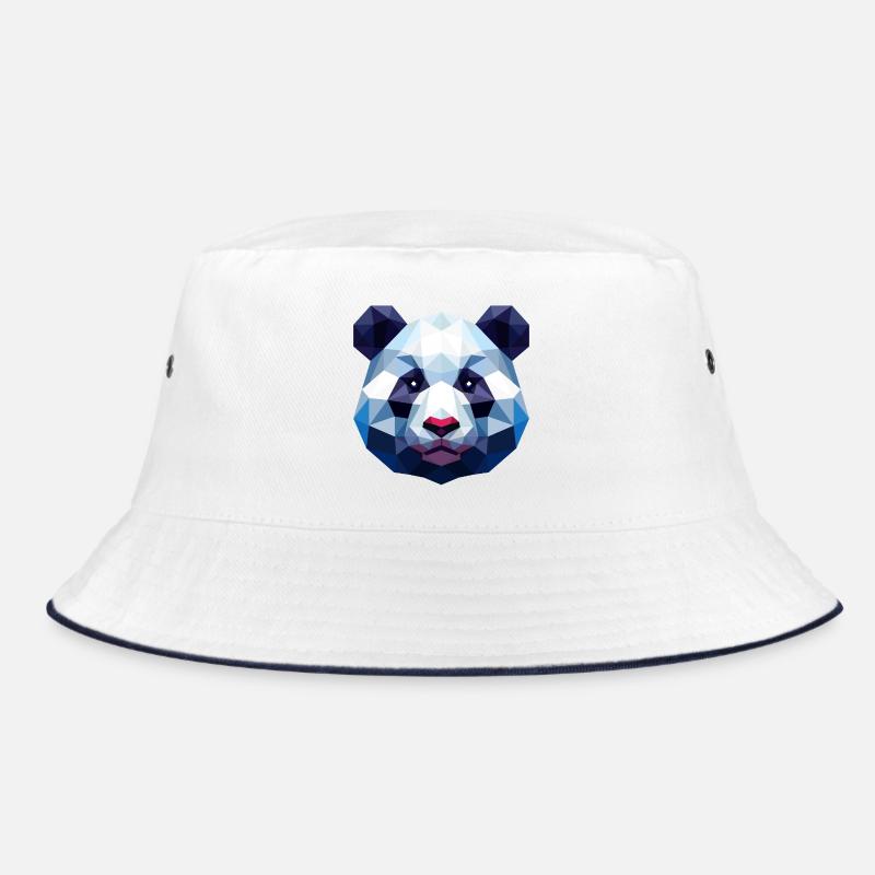 Panda Lowpoly - Bob - blanc/marine