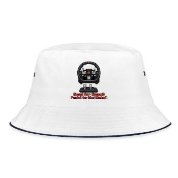 Pixel Race: Vollgas geben - Bucket Hat - Weiß/Navy - Vorne